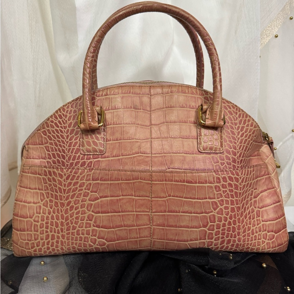 MCM Chic Pink Crocodile-Embossed  Bag